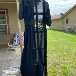 black kimono / swimsuit cover up